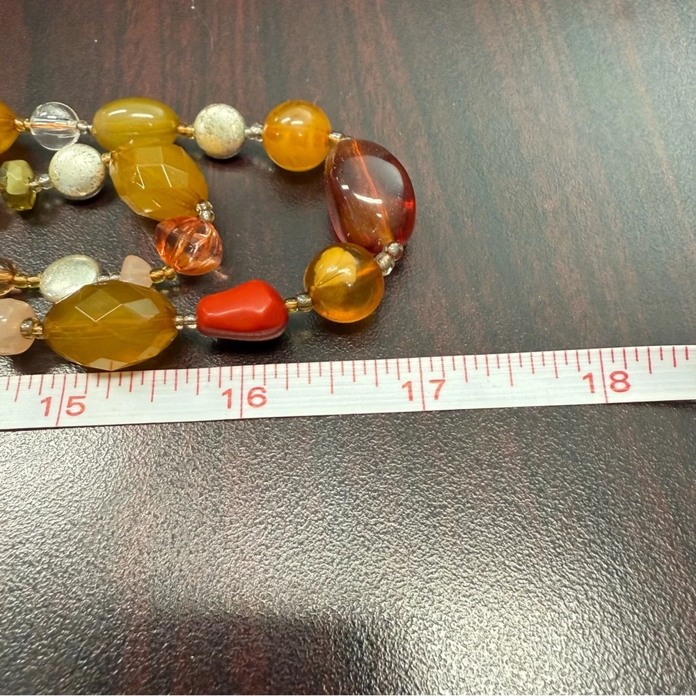 Avon long double strand spice colored Beaded Necklace NIB vintage 2007
